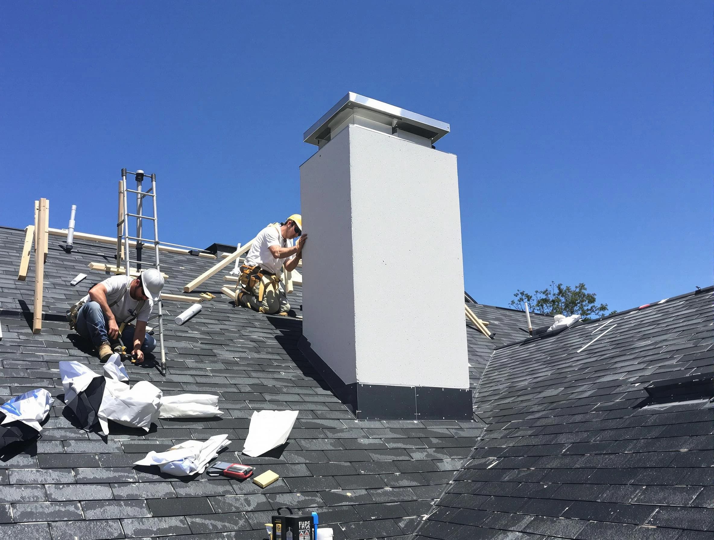 Fairmount Chimney Sweep crew installing a new chimney in Fairmount, CO