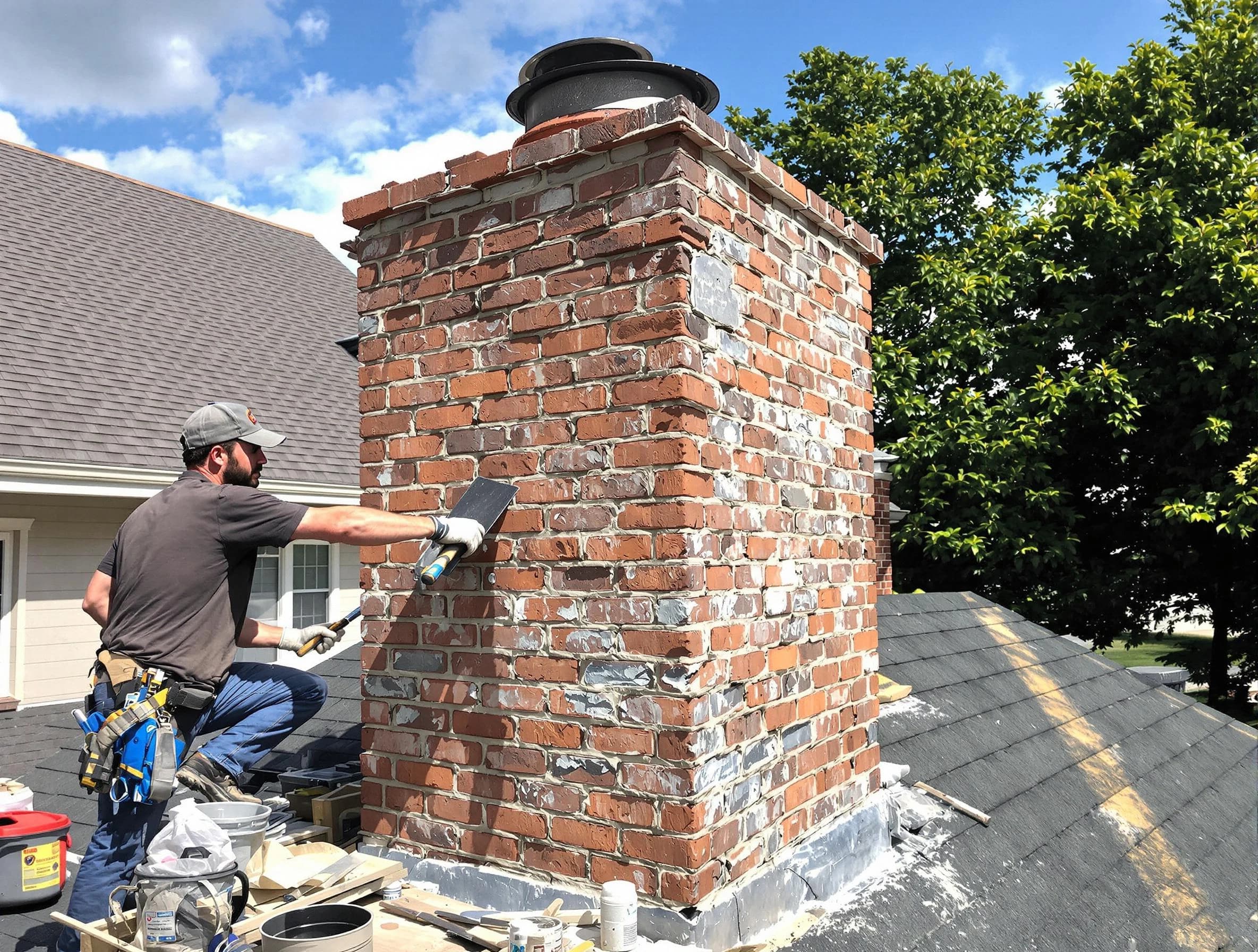 Completed chimney rebuild by Fairmount Chimney Sweep in Fairmount, CO