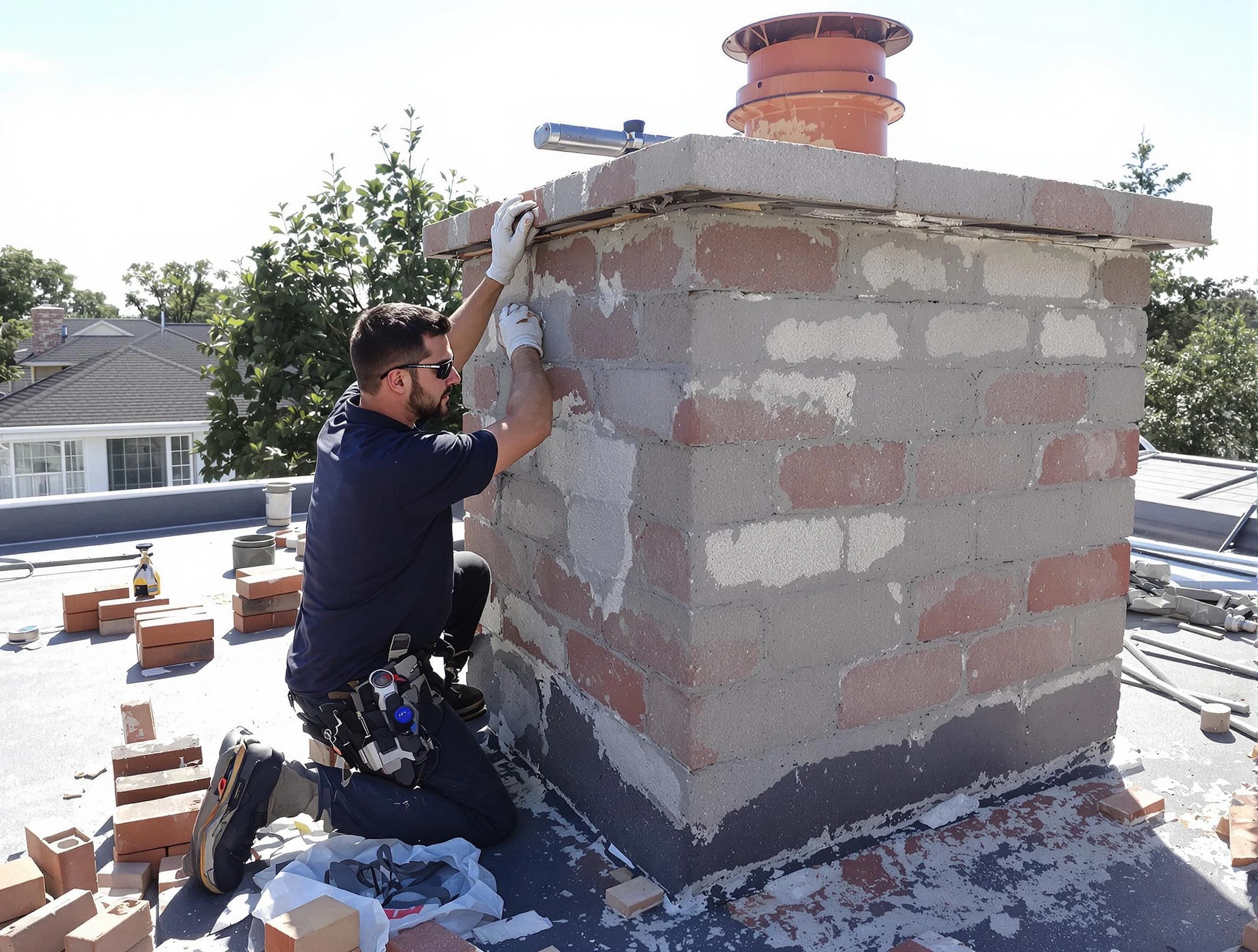 Advanced chimney repair process by Fairmount Chimney Sweep in Fairmount, CO