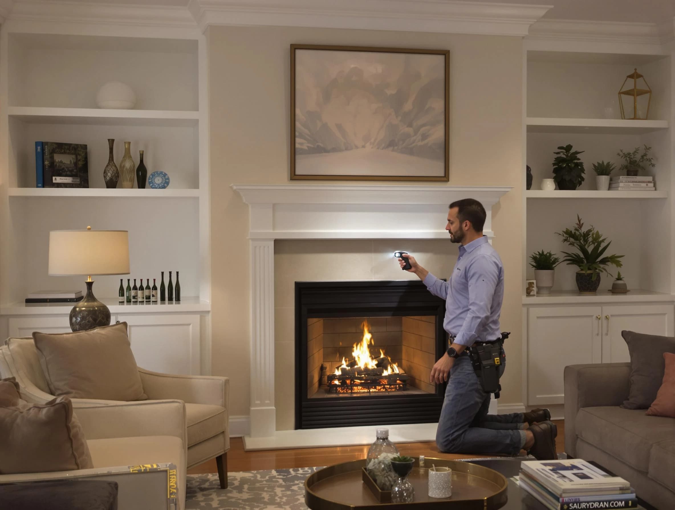 Fairmount Chimney Sweep conducting a fireplace safety inspection in Fairmount, CO